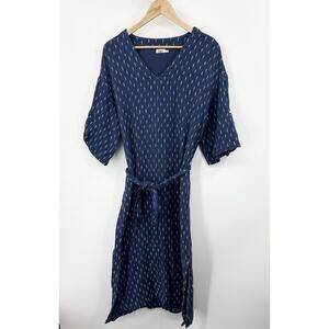 Faherty Midi Dress Small Belted Kaftan Coastal Resort Boho Comfy Soft Capsule